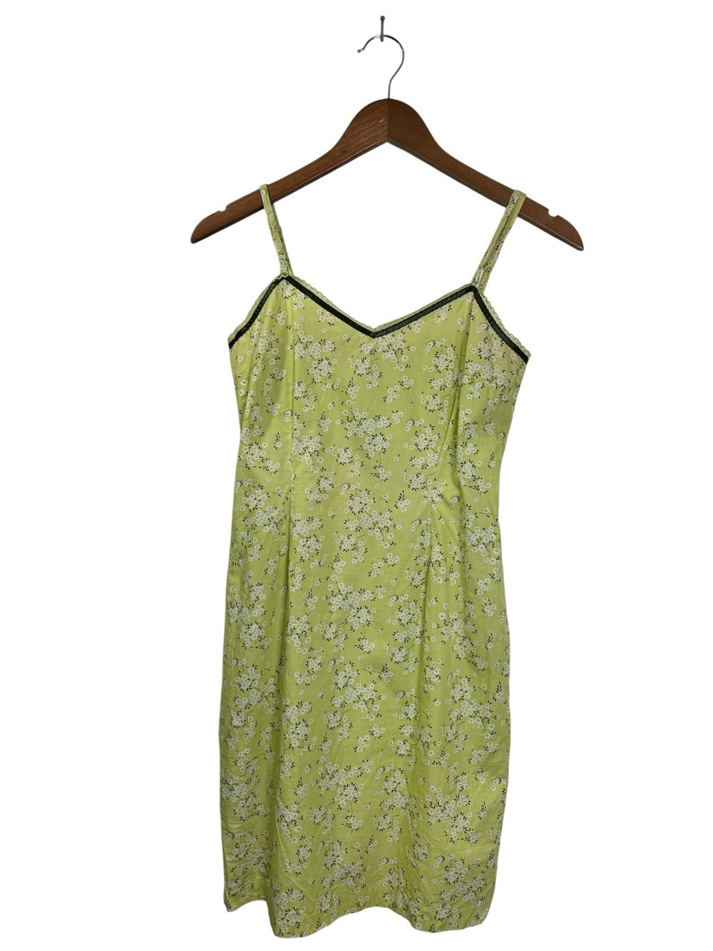 Vintage 90s ESPRIT Light Green Ditzy Floral Slip Sun Dress